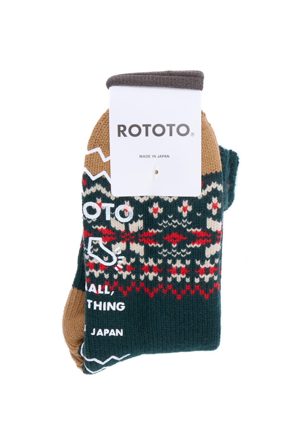 ROTOTO Comfy Room Snow Flake Socks - Forest Green
