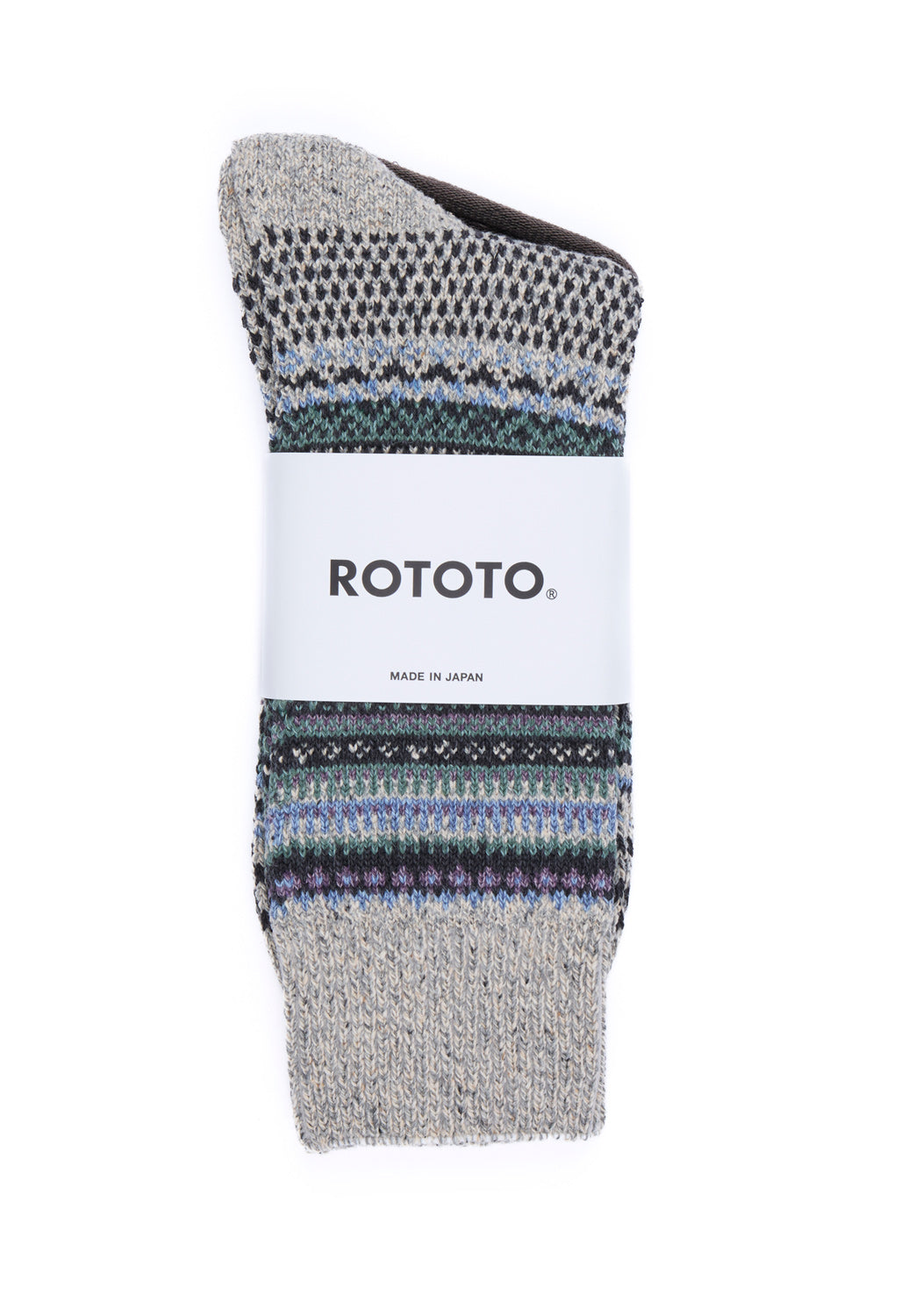 ROTOTO Nordic Pattern Socks - Dark Gray