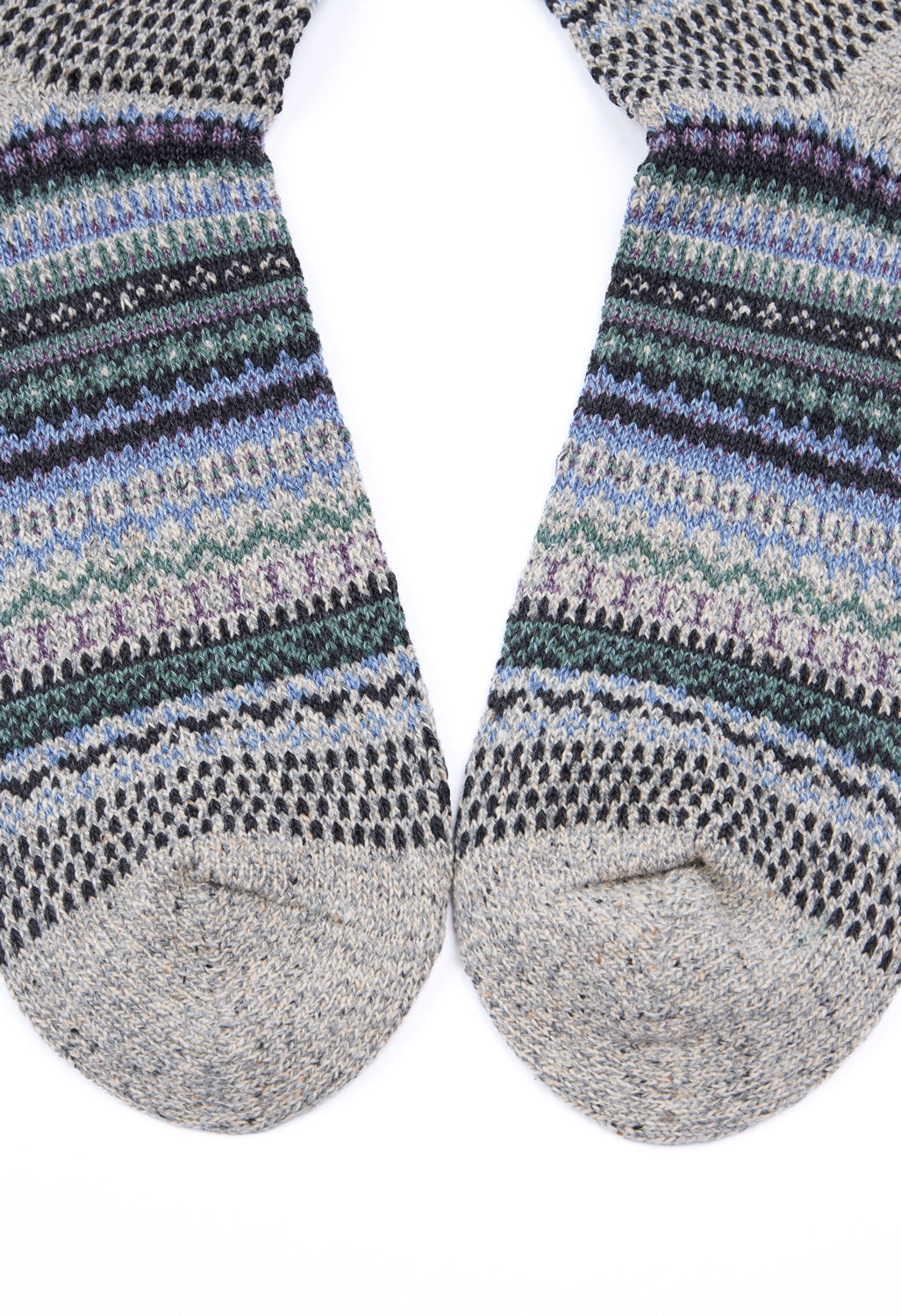 ROTOTO Nordic Pattern Socks - Dark Gray