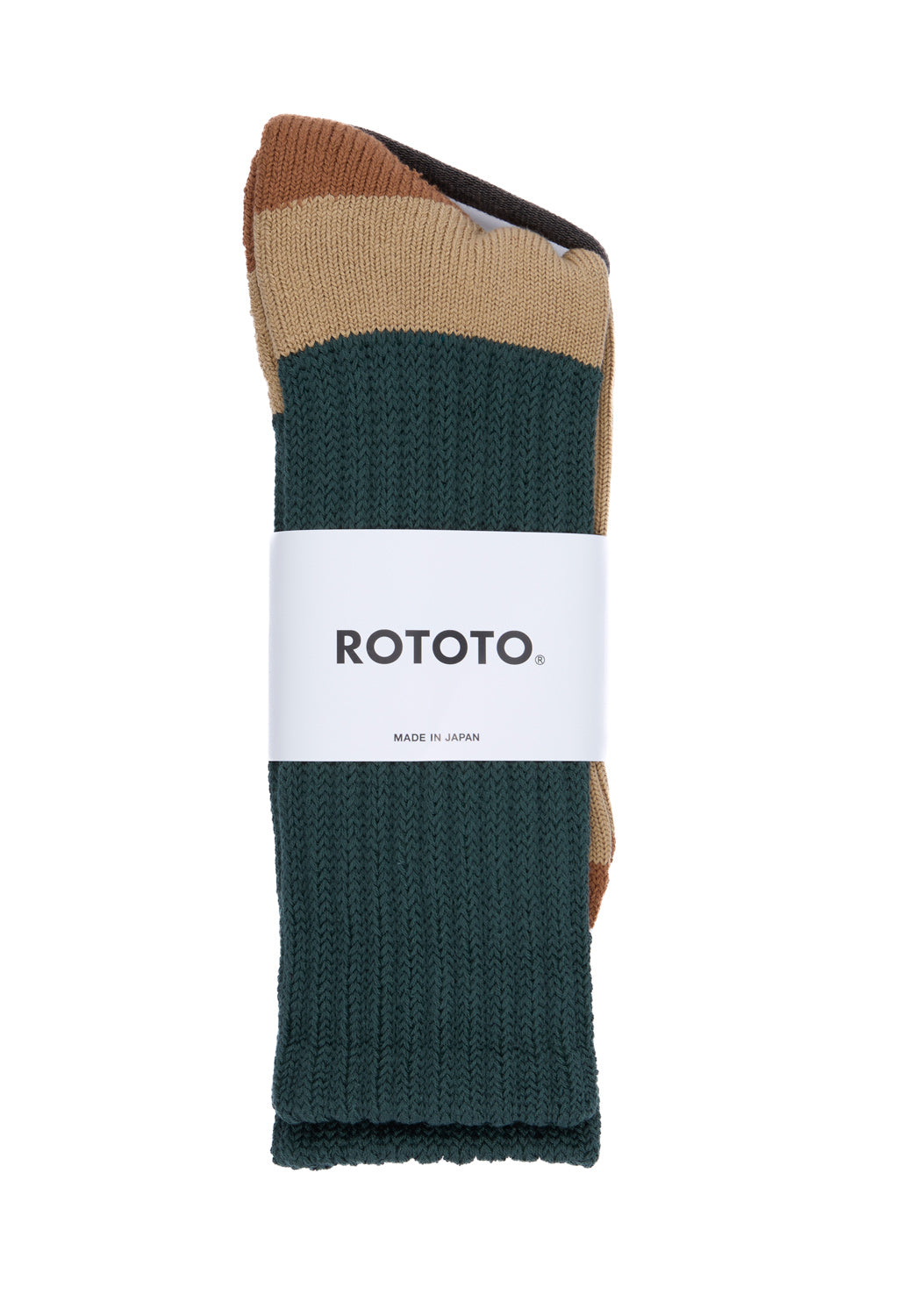 ROTOTO Multi Loose Pile Socks - Dark Green / Khaki