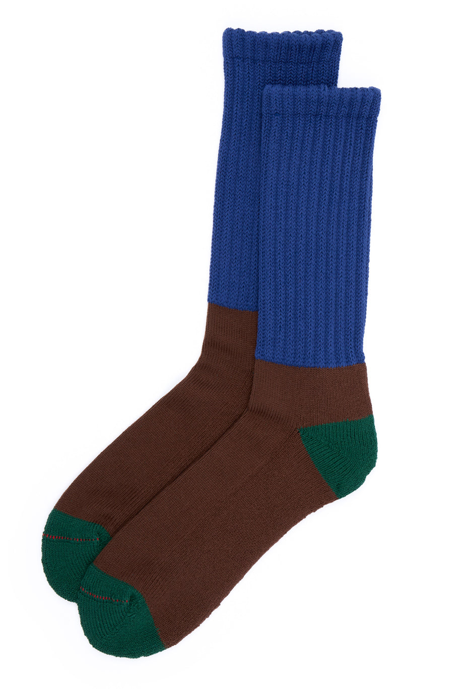 ROTOTO Multi Loose Pile Socks - Blue / Brown