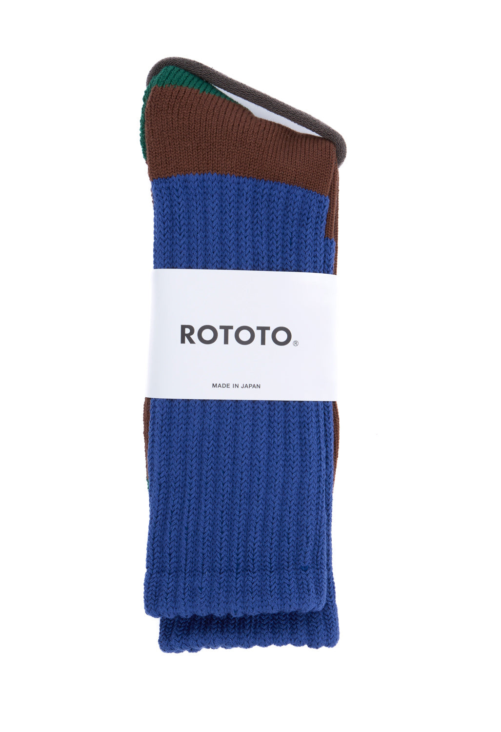 ROTOTO Multi Loose Pile Socks - Blue / Brown