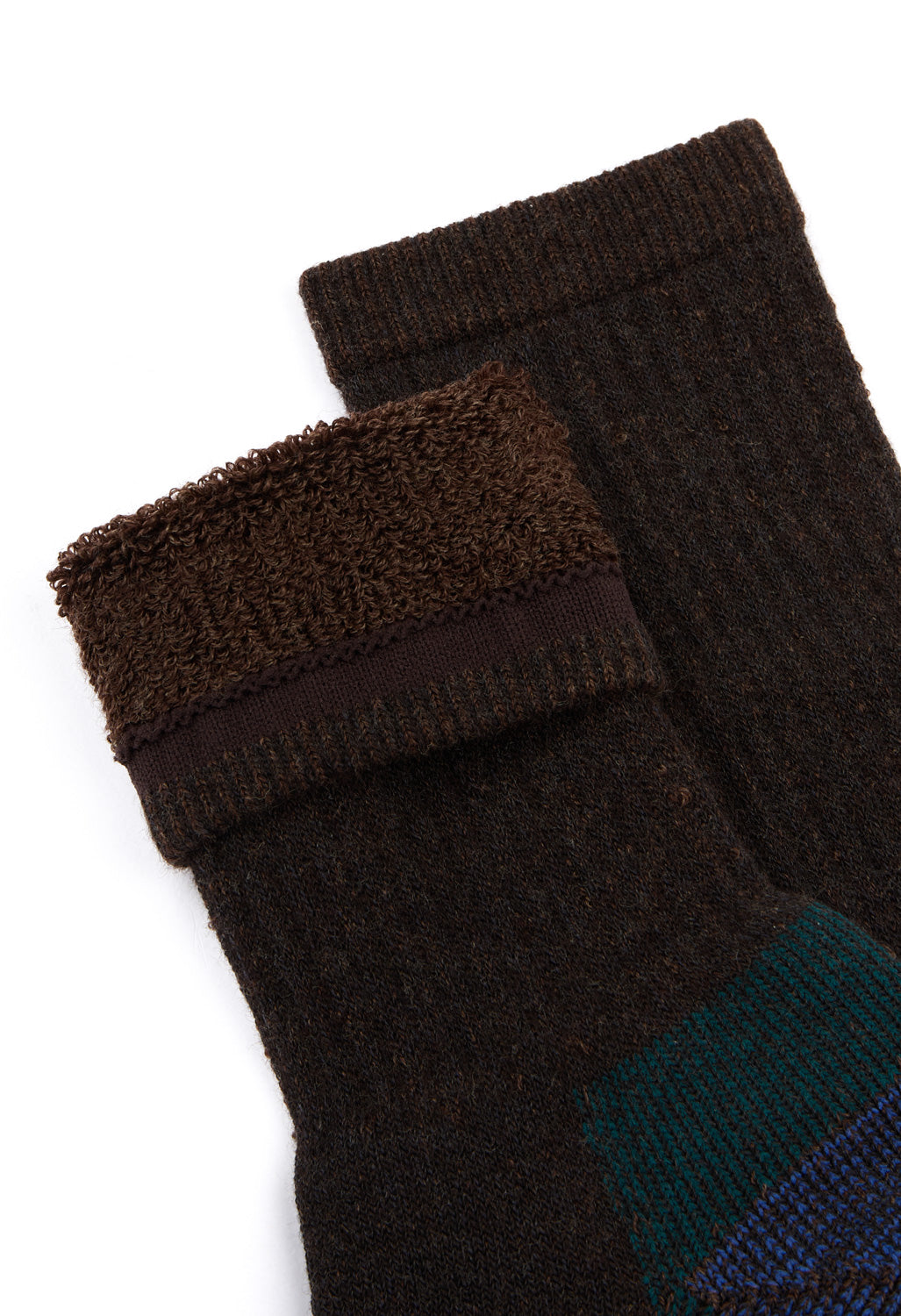 ROTOTO Double Face Merino Pile Socks - Dark Brown