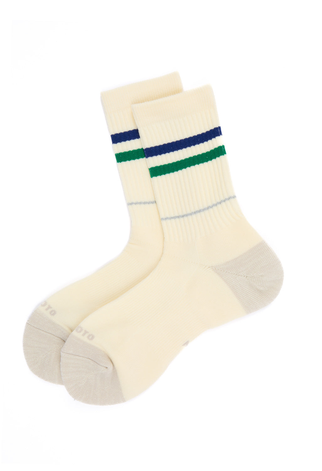 ROTOTO Allrounder 2 Stripe Merino Crew Socks - Blue / Green