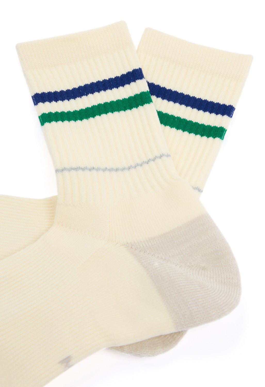 ROTOTO Allrounder 2 Stripe Merino Crew Socks - Blue / Green
