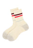 ROTOTO Allrounder 2 Stripe Merino Crew Socks - Burgundy / Red