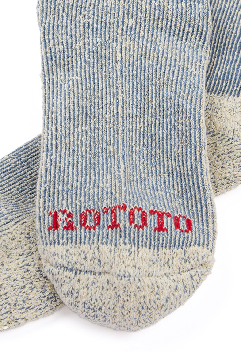 ROTOTO Pile Stripe Marl Socks - Blue / Orange