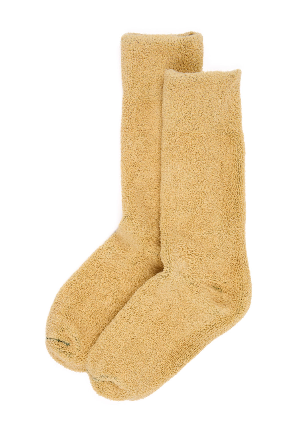 ROTOTO Reversible Pile Socks - Forest Green / Raw Beige