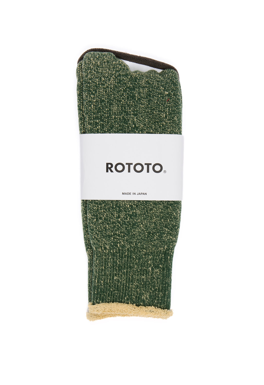 ROTOTO Reversible Pile Socks - Forest Green / Raw Beige