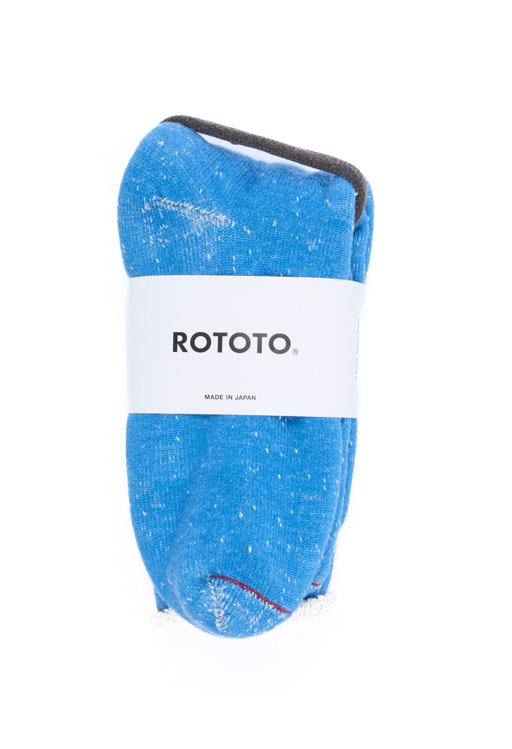 ROTOTO Merino Wool & Organic Cotton Double Face Crew Socks - Blue