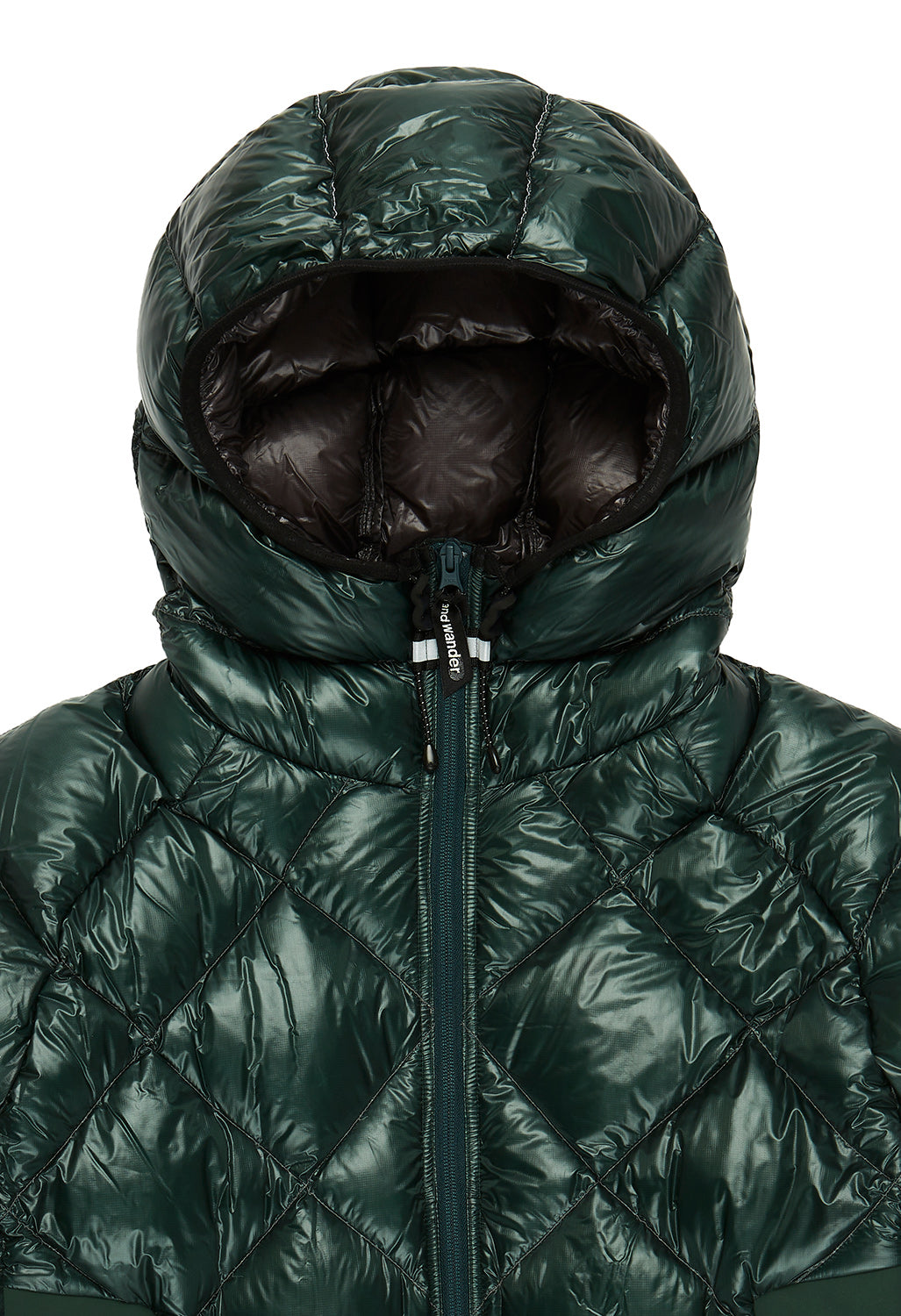 and wander Men's Diamond Stitch Down Hoodie - Green