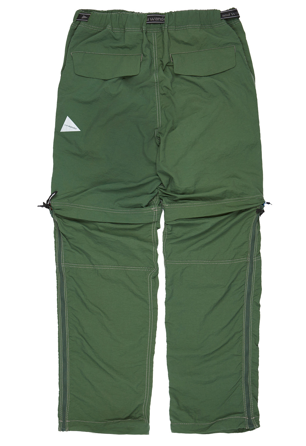 and wander Men's Ny Taffeta Hiker 2 Way Pants - Dark Green