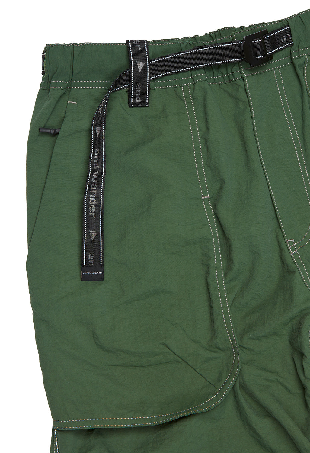 and wander Men's Ny Taffeta Hiker 2 Way Pants - Dark Green