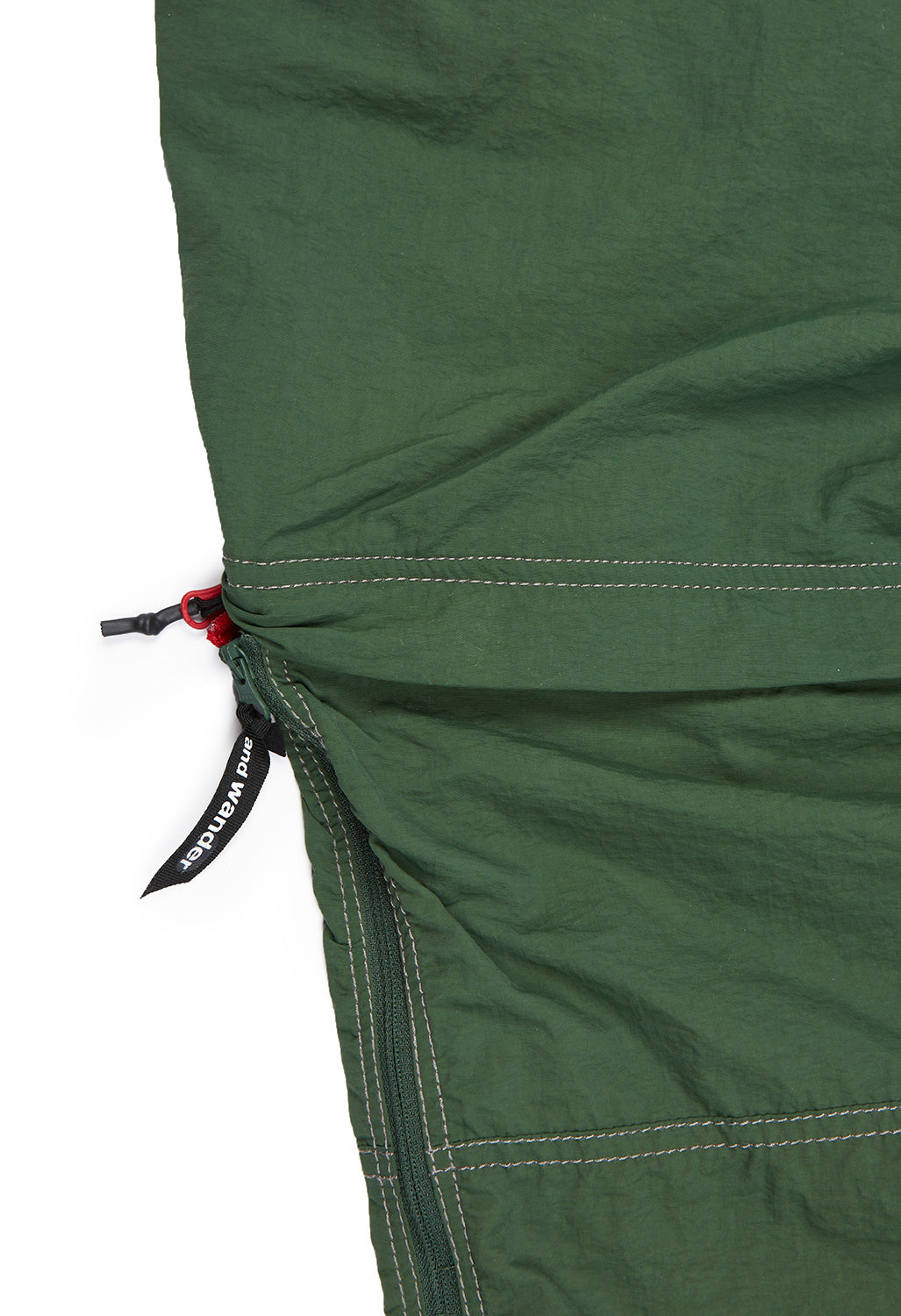 and wander Men's Ny Taffeta Hiker 2 Way Pants - Dark Green