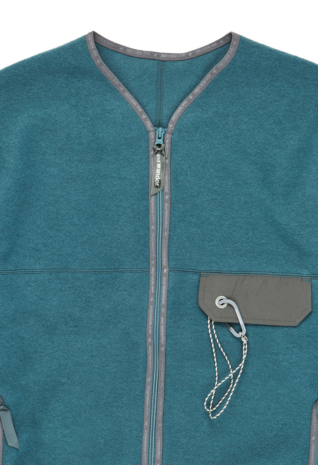 and wander Men's Wool Fleece Cardigan - Blue Grey