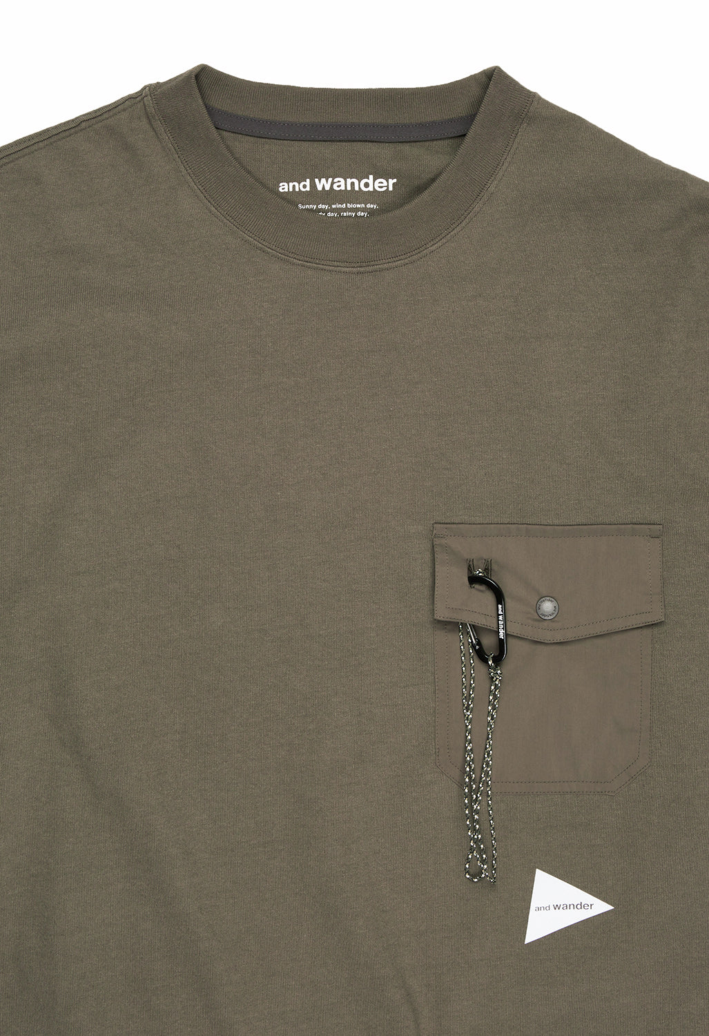 and wander Men's Heavy Cotton Pocket Long Sleeved Tee - Dark Beige