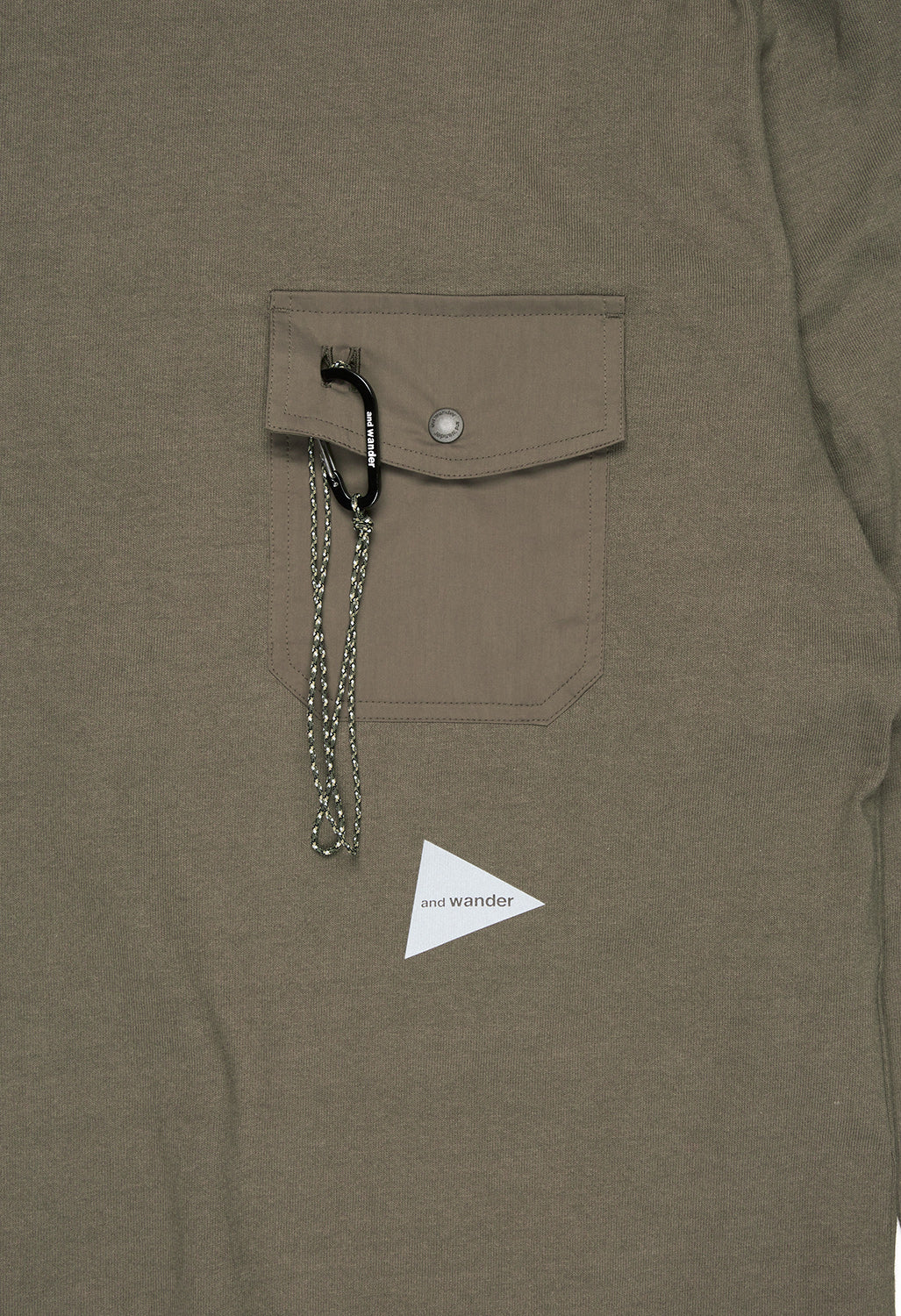 and wander Men's Heavy Cotton Pocket Long Sleeved Tee - Dark Beige