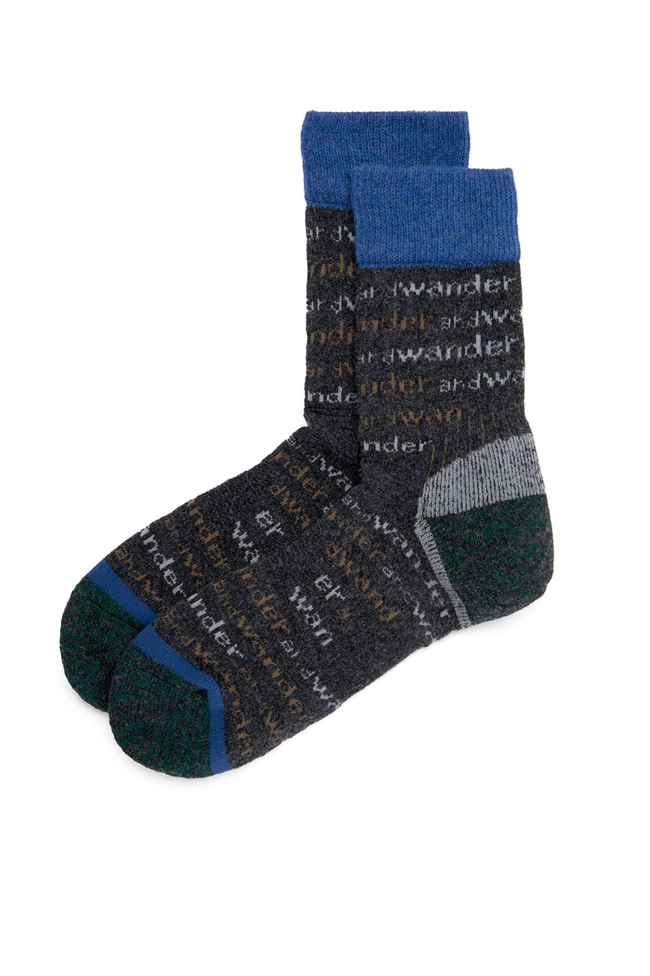 and wander Wool Socks - Charcoal