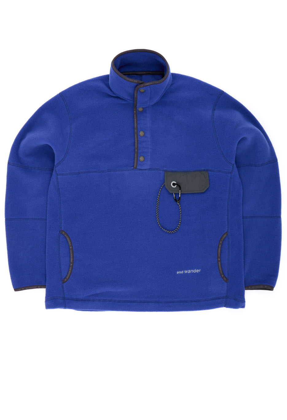 and wander Men's Wool Fleece Pullover - Blue
