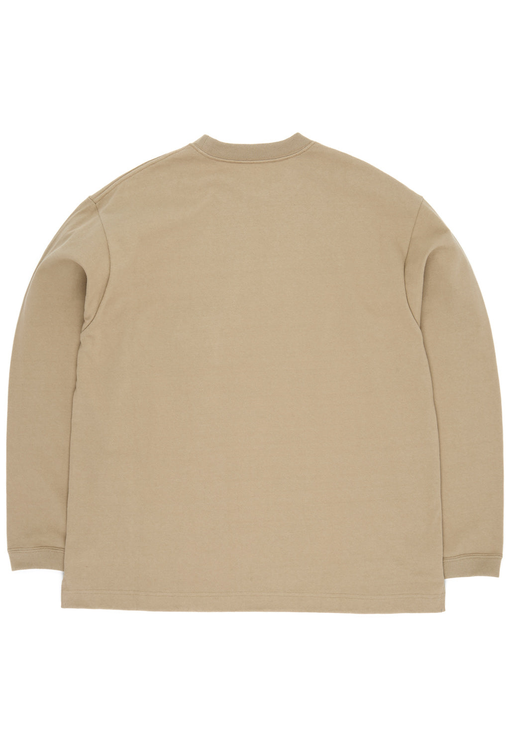 and wander Heavy Cotton Pocket Long Sleeve Tee - Light Beige