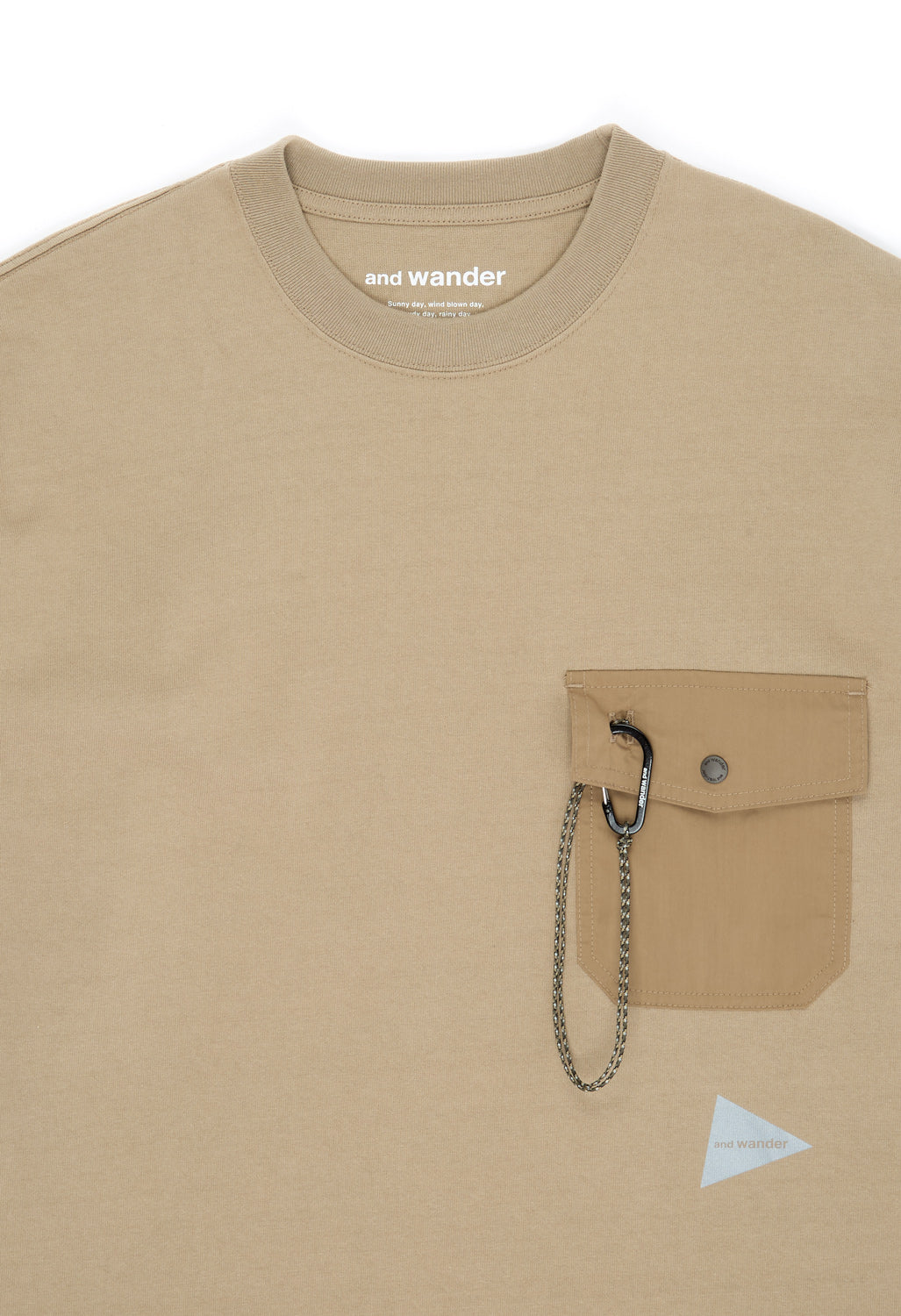and wander Heavy Cotton Pocket Long Sleeve Tee - Light Beige