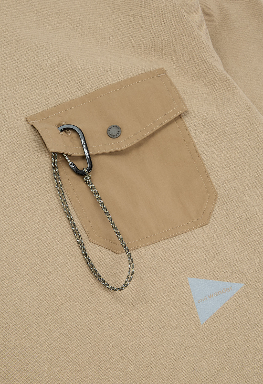 and wander Heavy Cotton Pocket Long Sleeve Tee - Light Beige