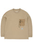 and wander Heavy Cotton Pocket Long Sleeve Tee - Light Beige