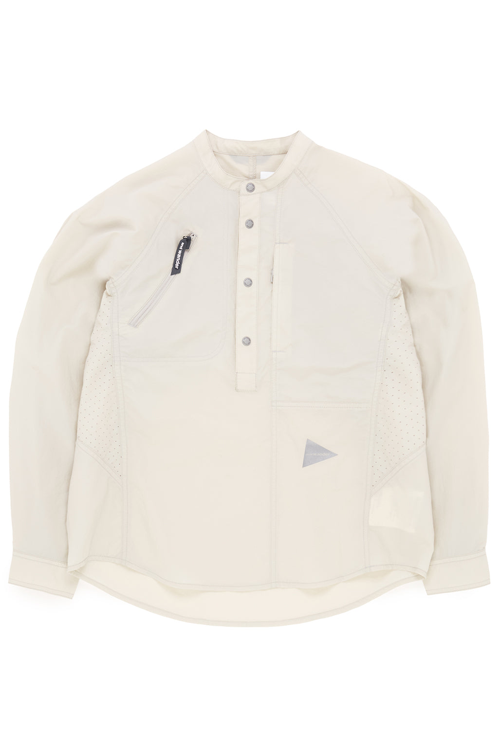 and wander Women's Stretch Rip Band Collar Shirt - Light Beige
