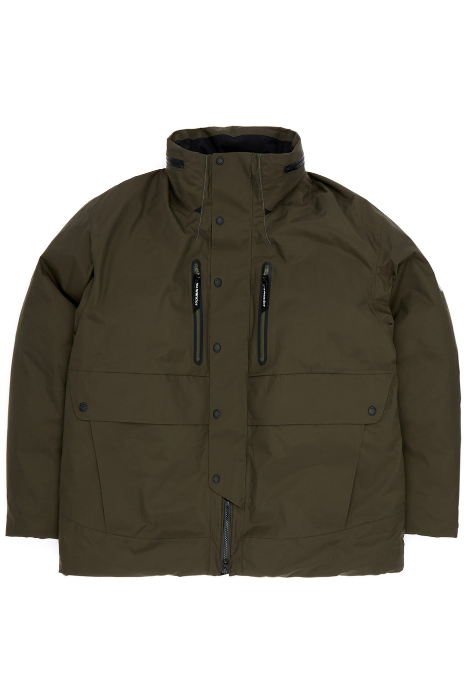 and wander Men's Rain Proof Down Jacket - Dark Khaki