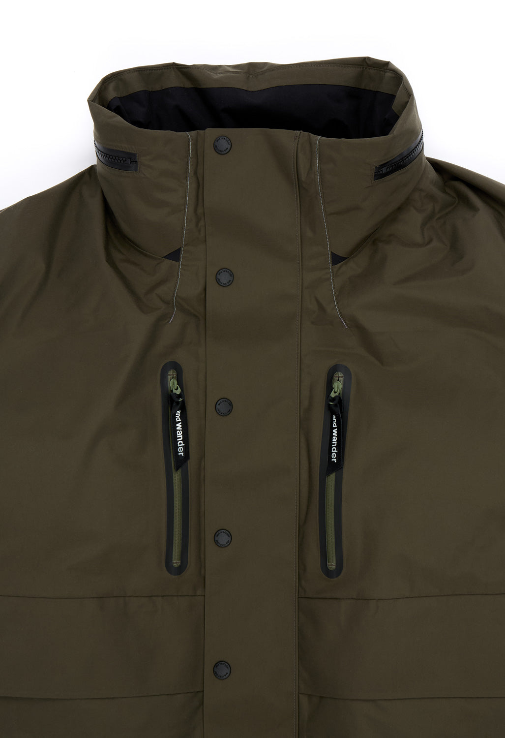 and wander Men's Rain Proof Down Jacket - Dark Khaki