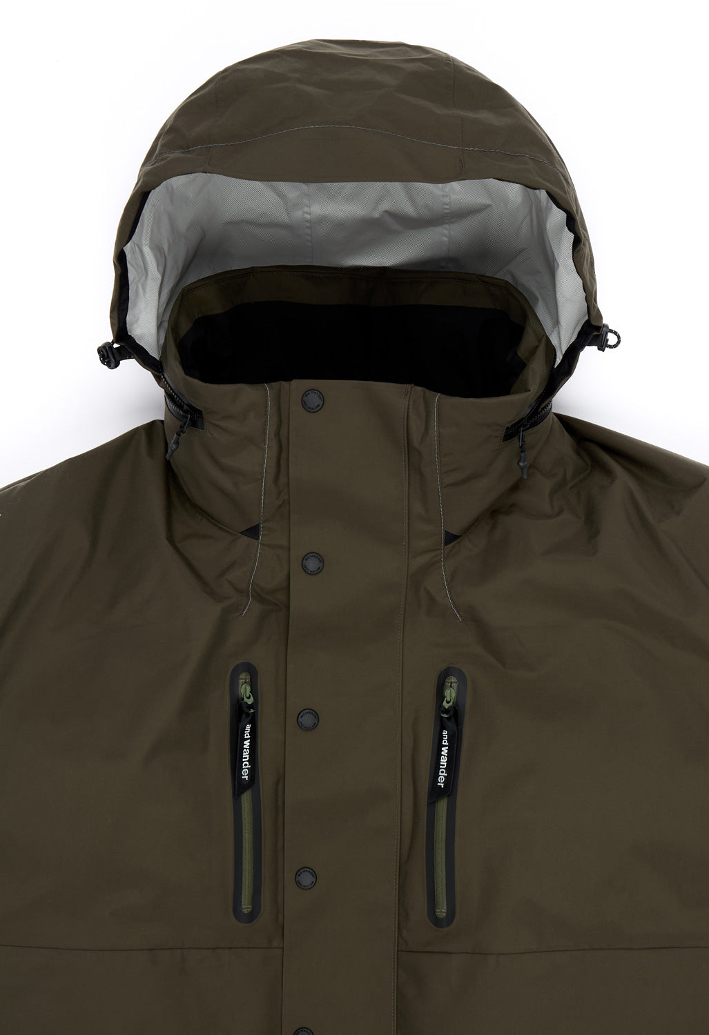 and wander Men's Rain Proof Down Jacket - Dark Khaki