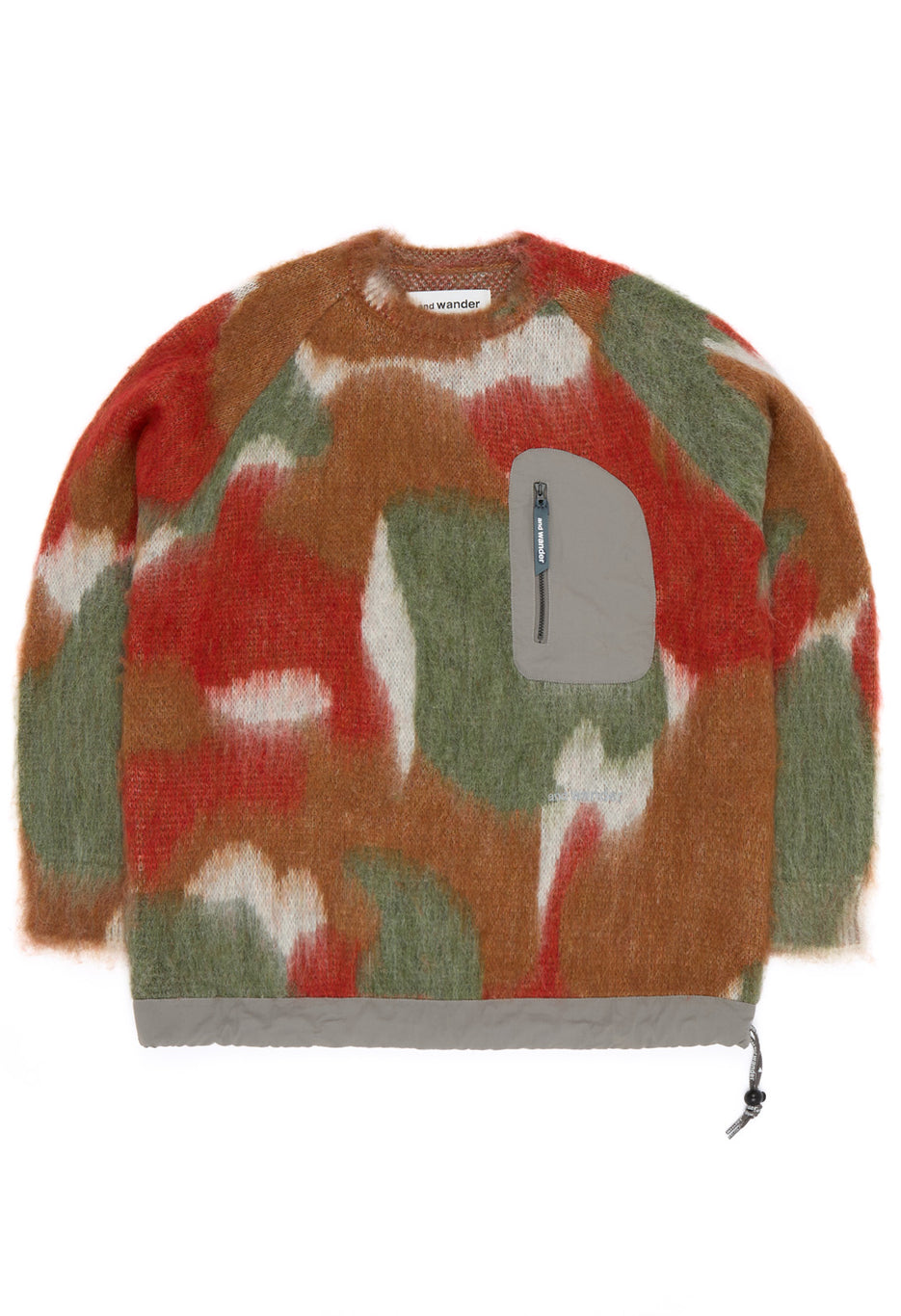and wander Women's Mix Colour Shaggy Knit Sweater - Brown Mix