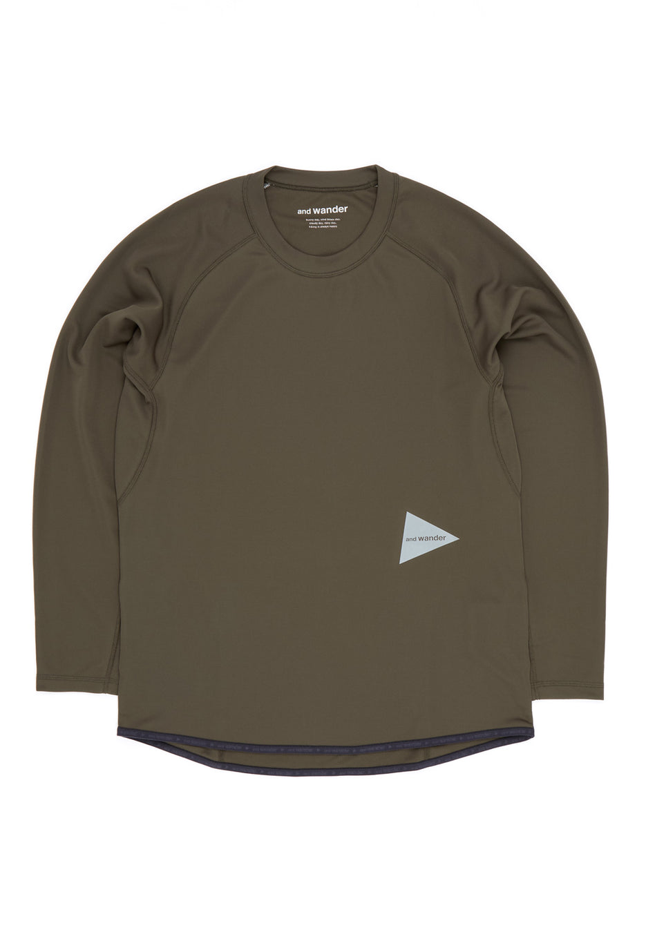 and wander Men's Dry Jersey Raglan Long Sleeve Tee - Khaki