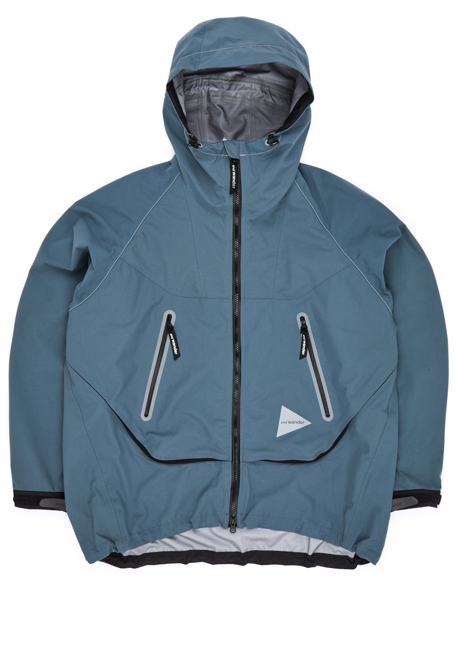 and wander Men's Loose Fitting Rain Jacket - Blue Grey