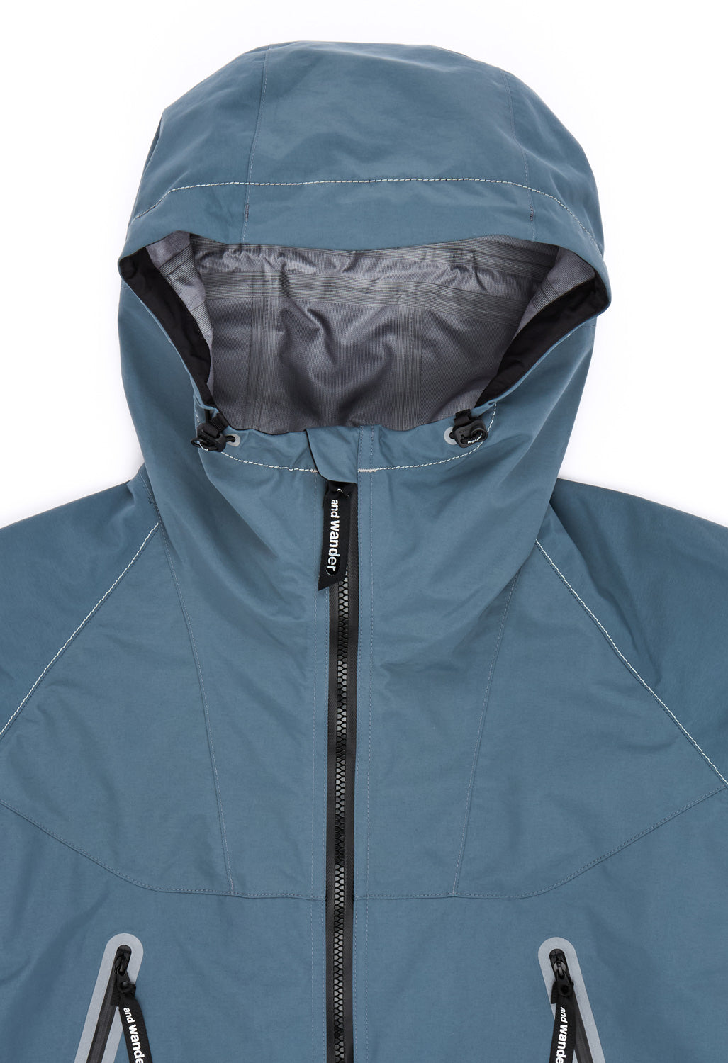 and wander Men's Loose Fitting Rain Jacket - Blue Grey