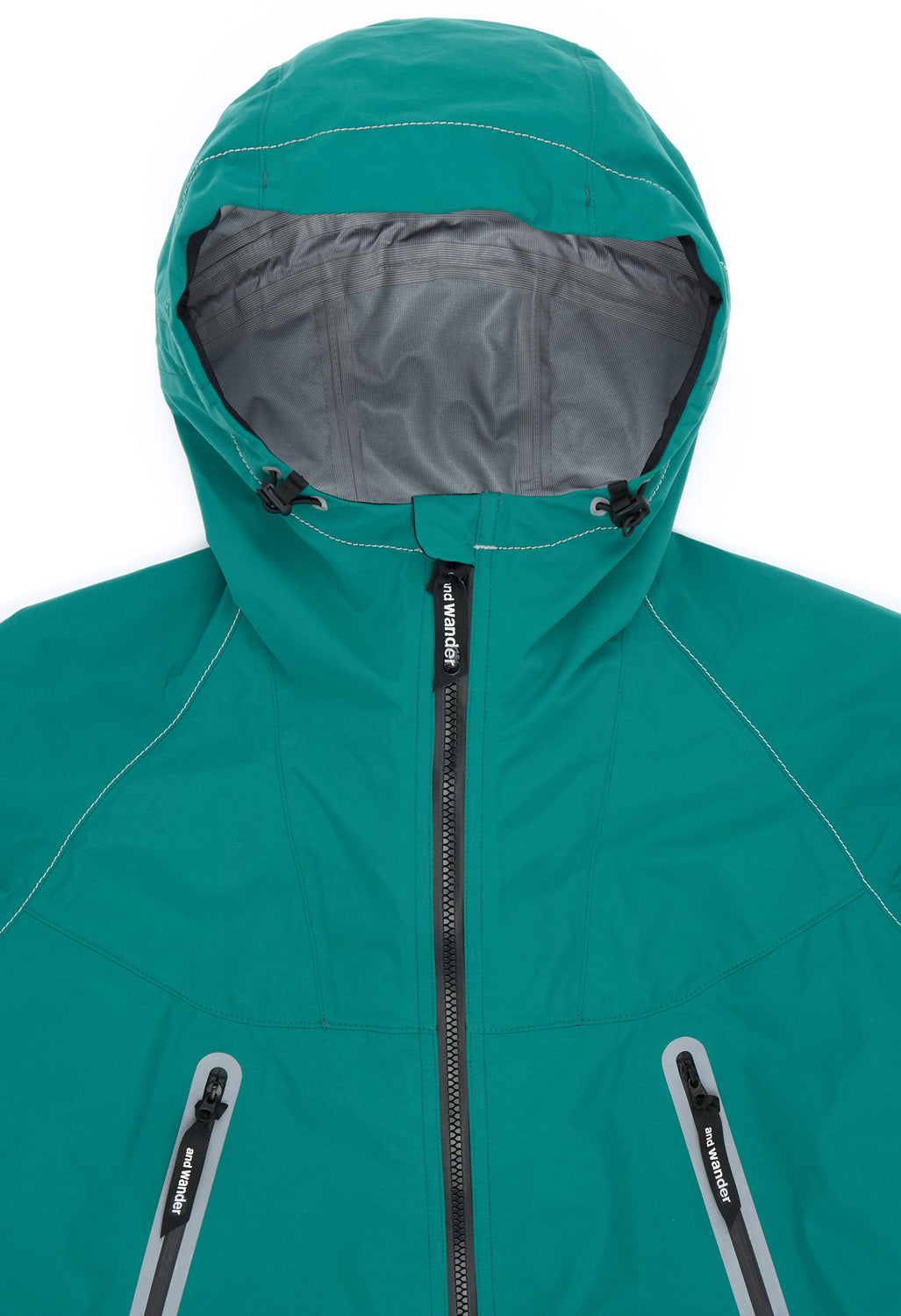 and wander Men's Loose Fitting Rain Jacket - Blue Green
