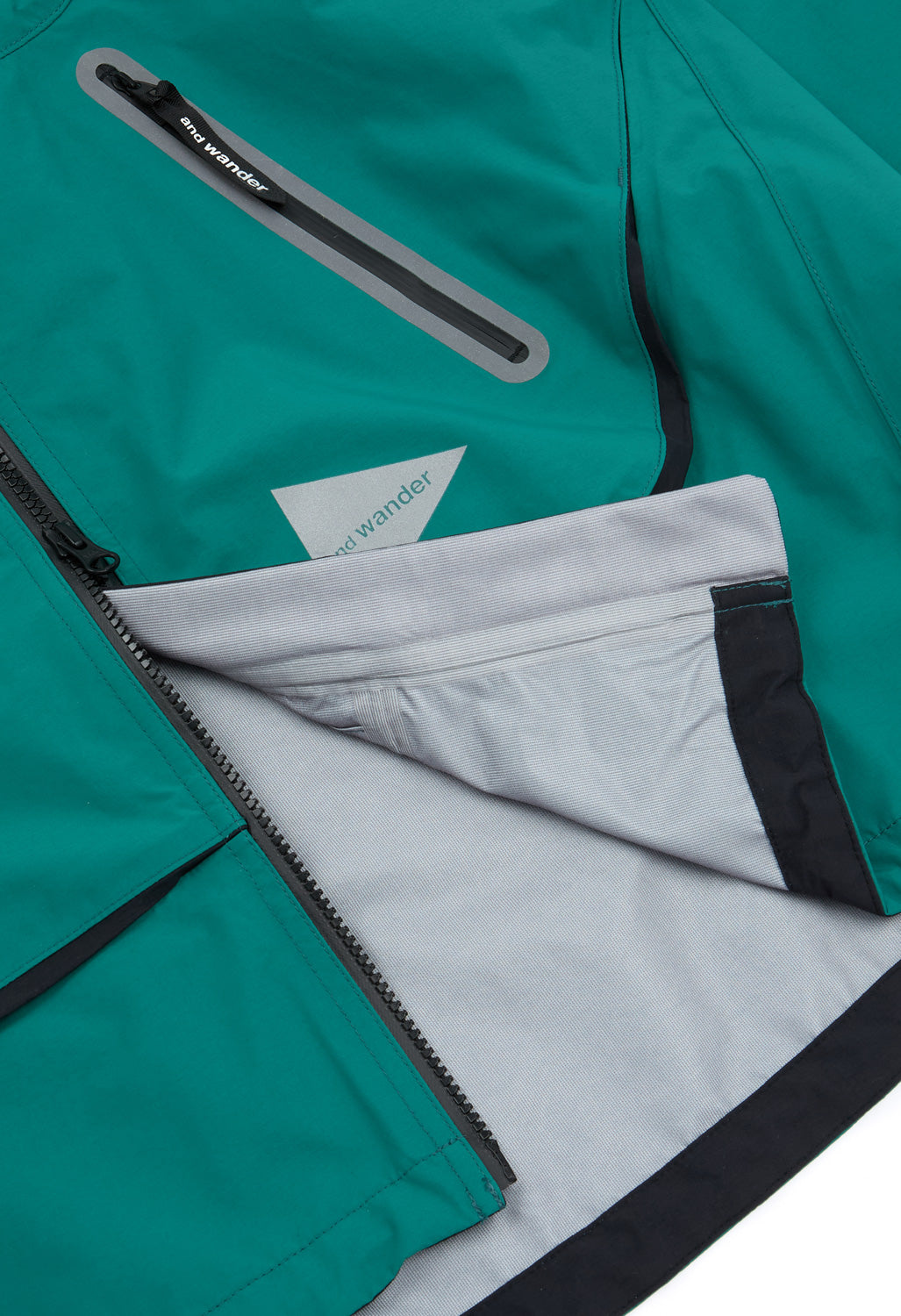 and wander Men's Loose Fitting Rain Jacket - Blue Green