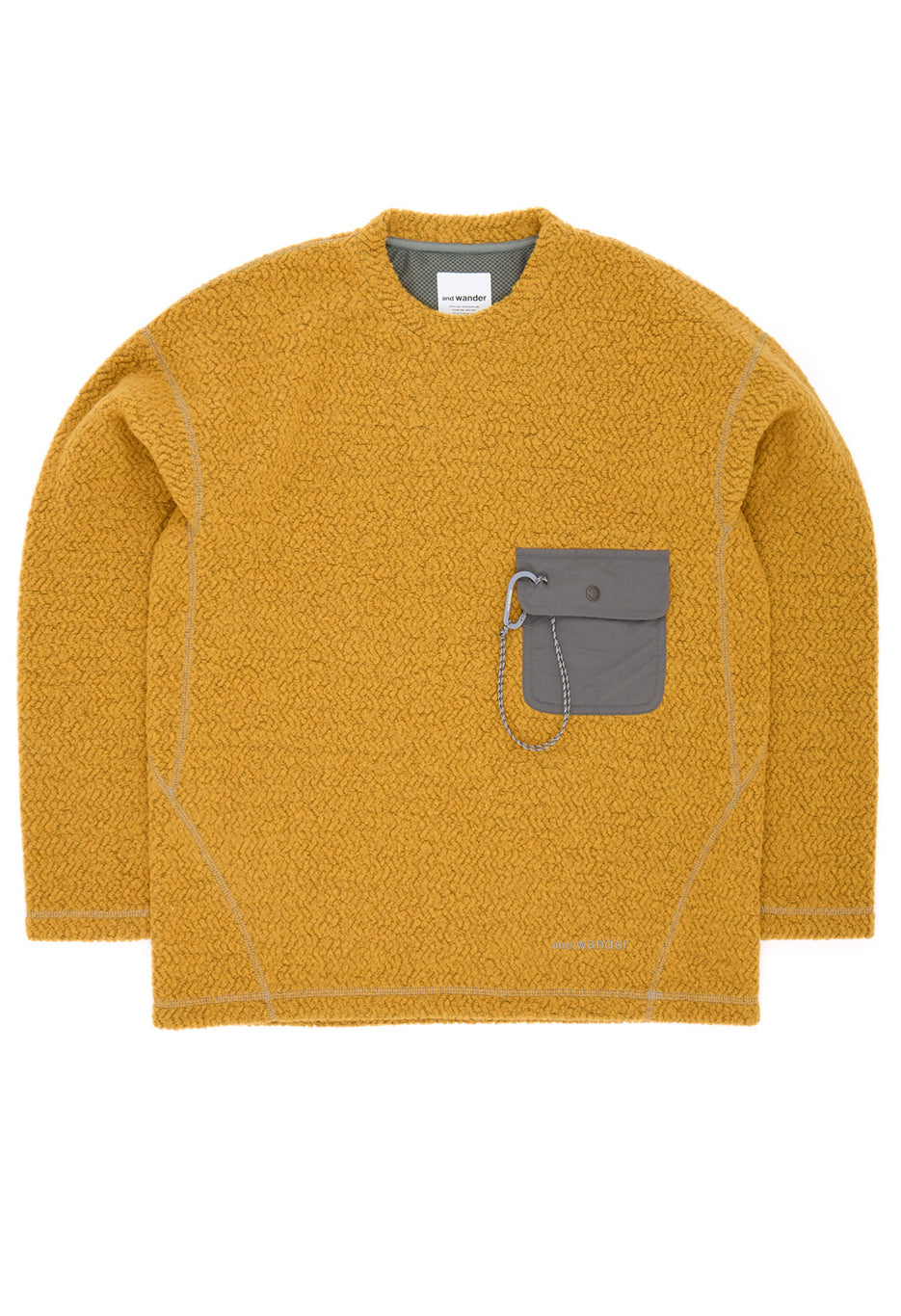 and wander Men's Re Wool Jq Crew Neck - Yellow