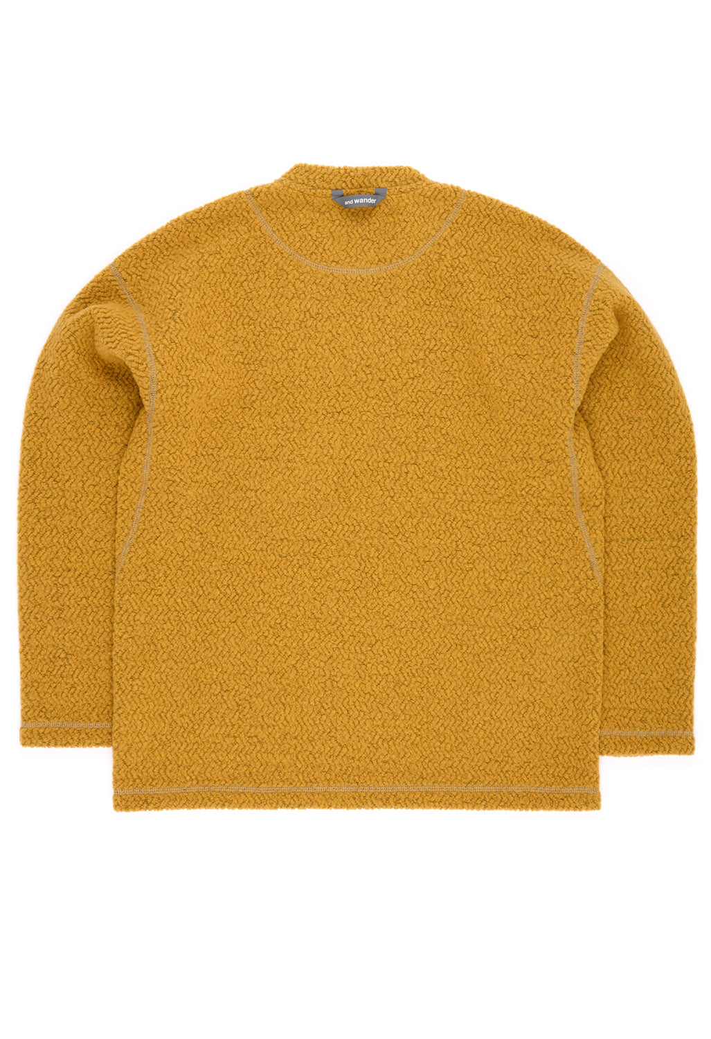and wander Men's Re Wool Jq Crew Neck - Yellow