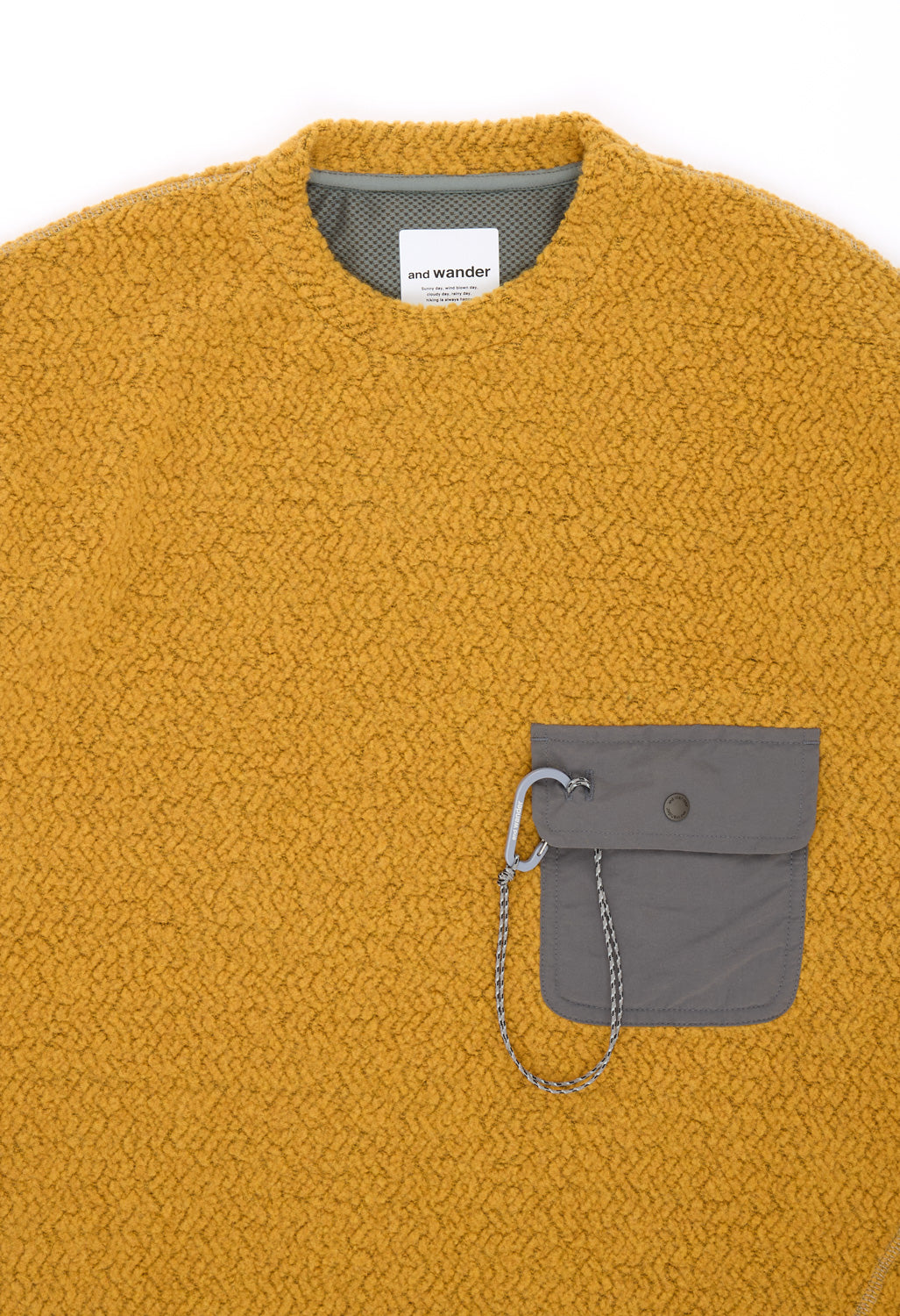 and wander Men's Re Wool Jq Crew Neck - Yellow