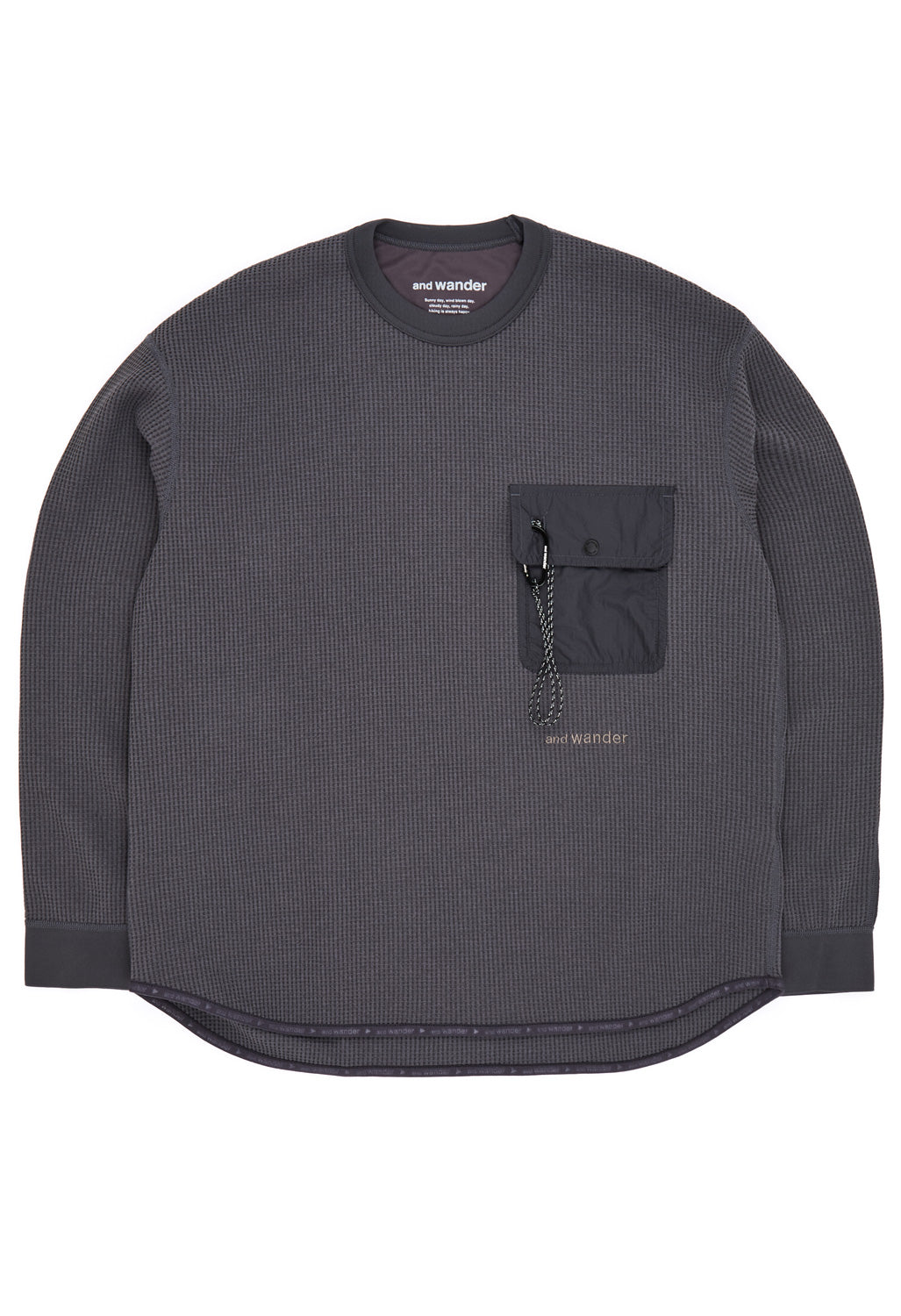 and wander Men's Pe Waffle Long Sleeve T-Shirt - Grey