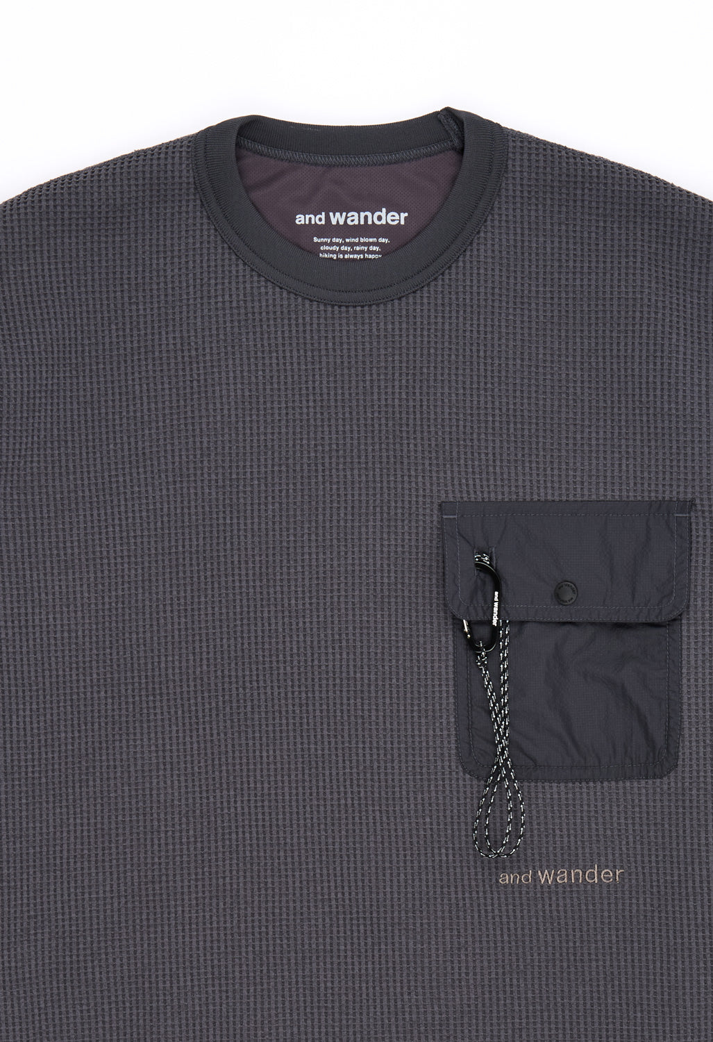 and wander Men's Pe Waffle Long Sleeve T-Shirt - Grey