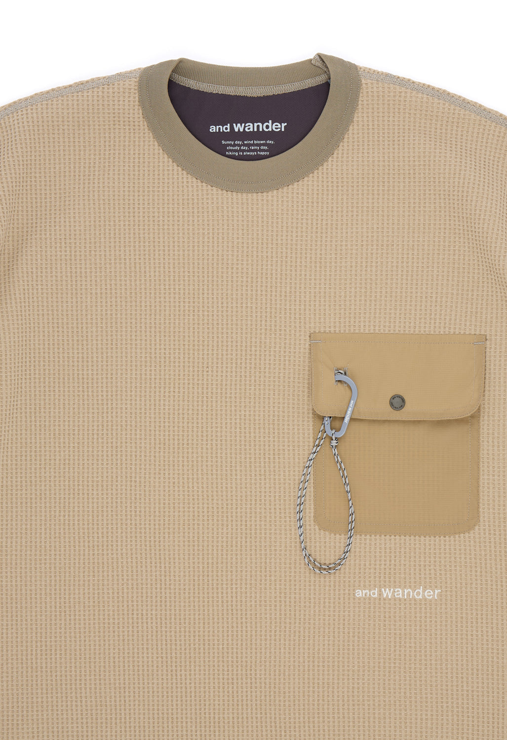 and wander Men's PE Waffle Long Sleeve Tee - Beige