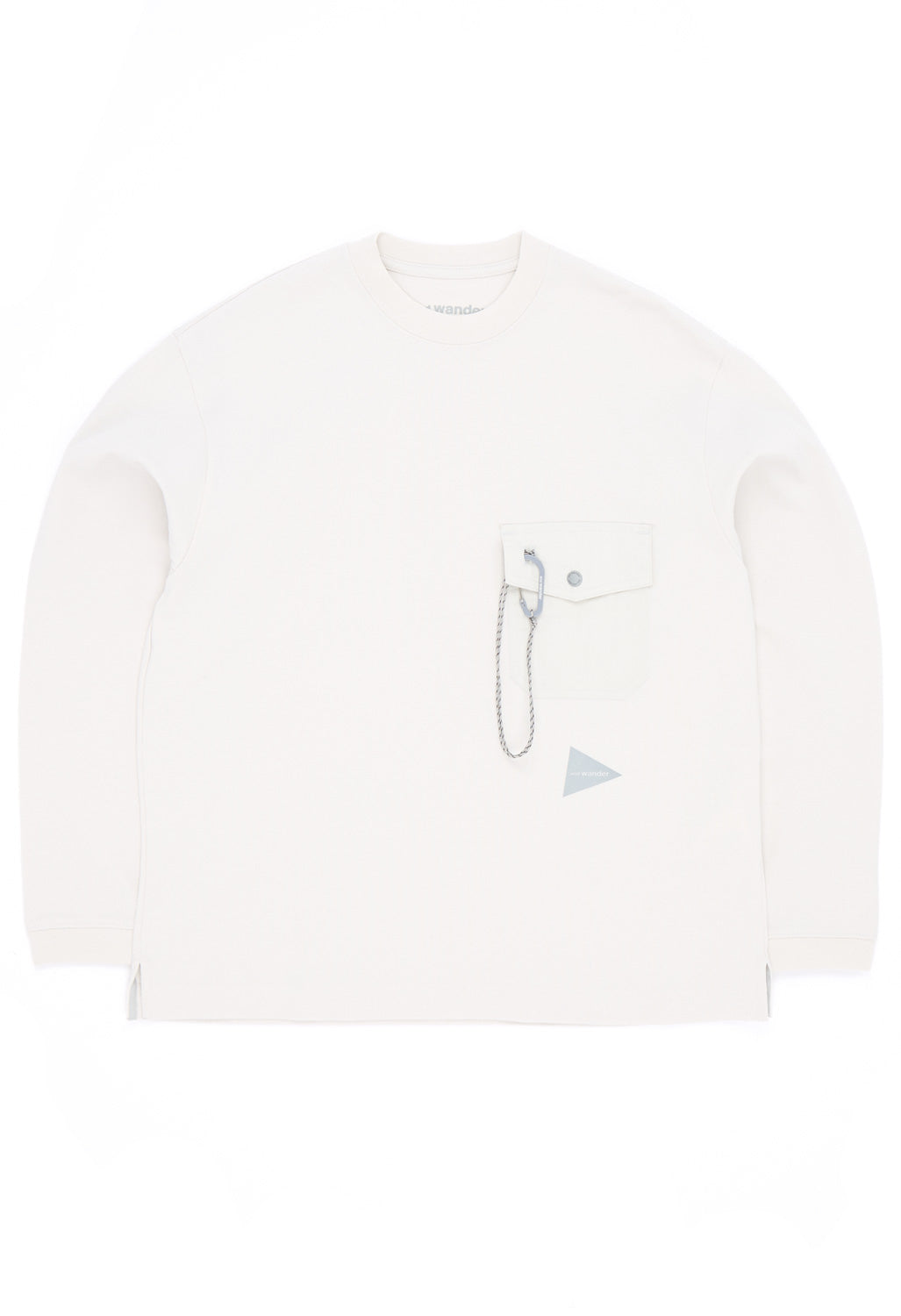 and wander Women's Heavy Cotton Pocket Long Sleeve Tee - Light Grey