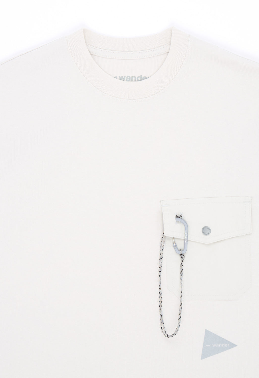 and wander Women's Heavy Cotton Pocket Long Sleeve Tee - Light Grey