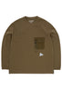 and wander Men's Heavy Cotton Pocket Long Sleeve Tee - Khaki