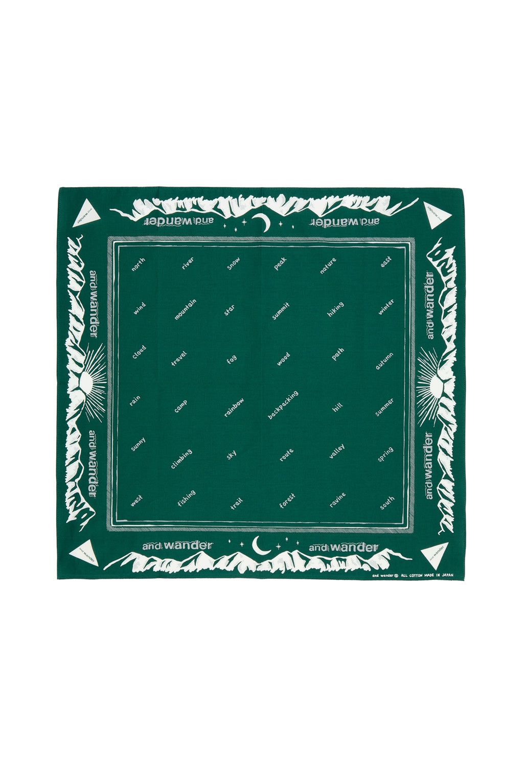 and wander Reflective Words Bandana - Green