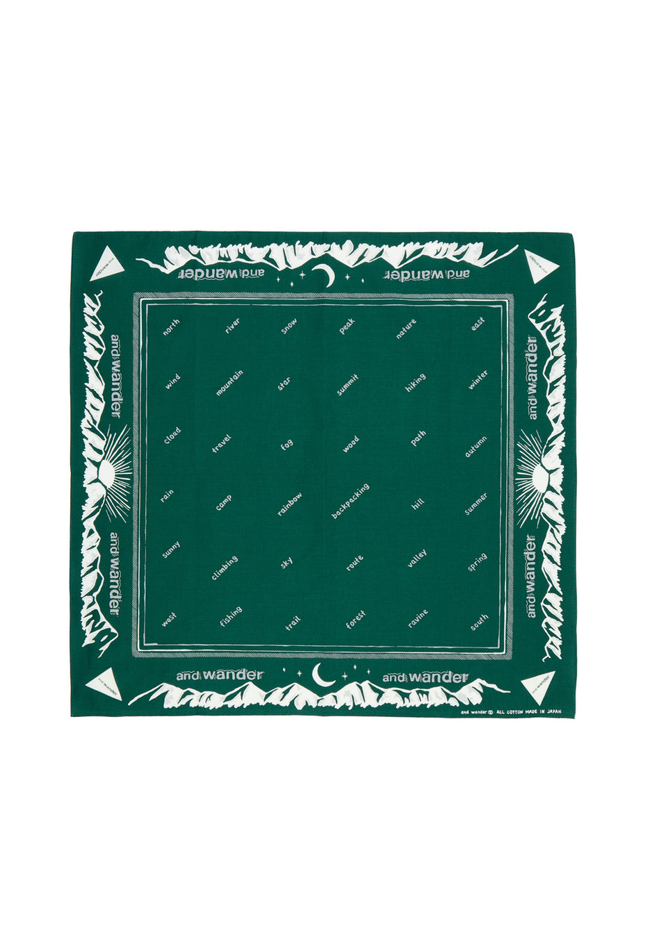 and wander Reflective Words Bandana - Green