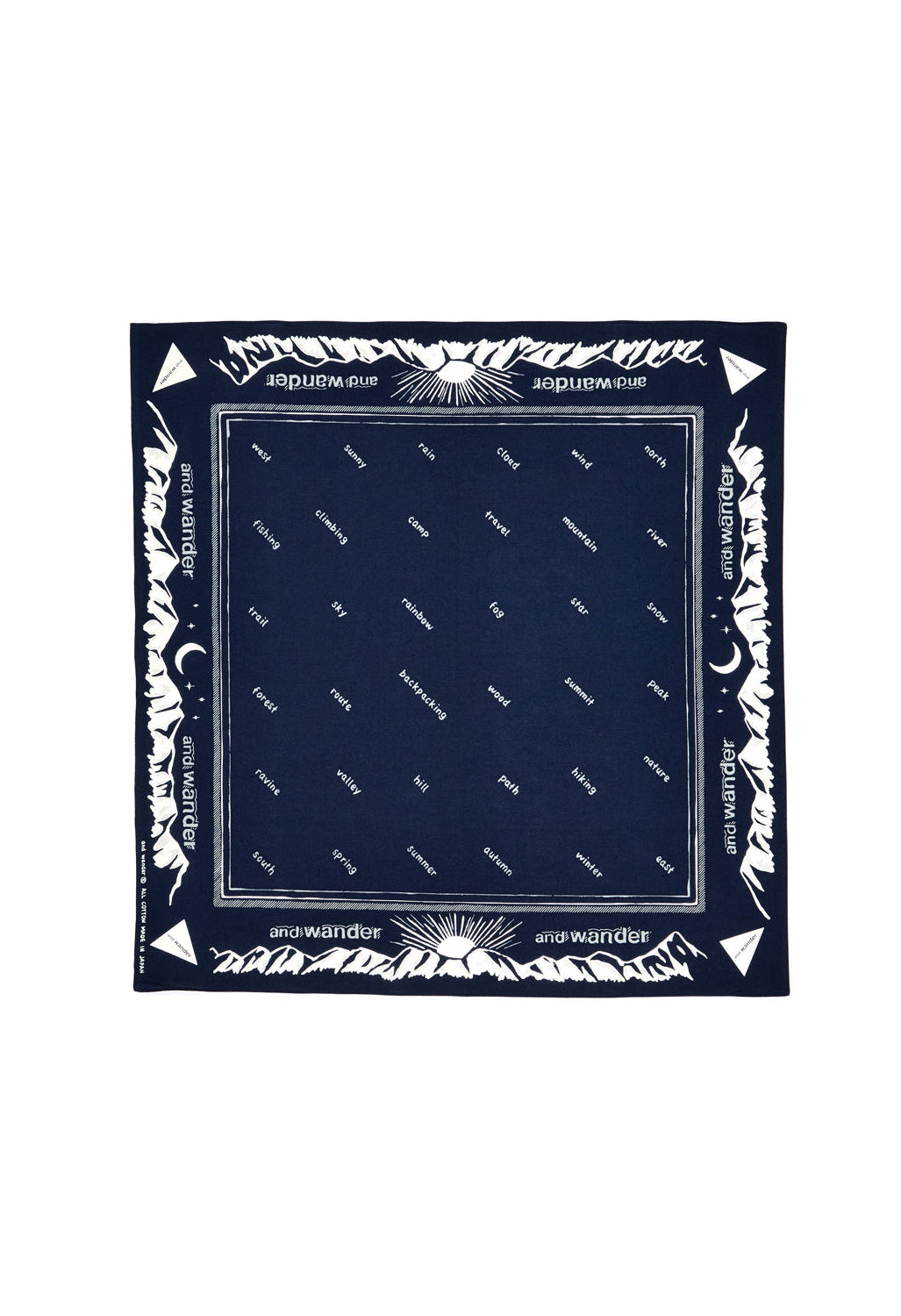 and wander Reflective Words Bandana - Navy