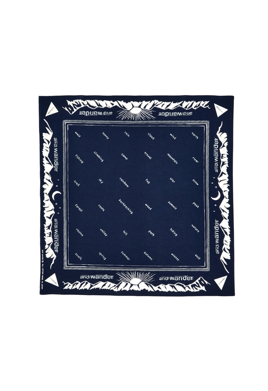 and wander Reflective Words Bandana - Navy